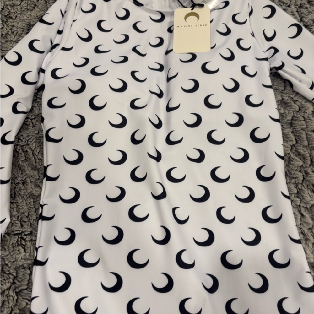 Marine Serre White and Black Crescent Moon jumpsuit